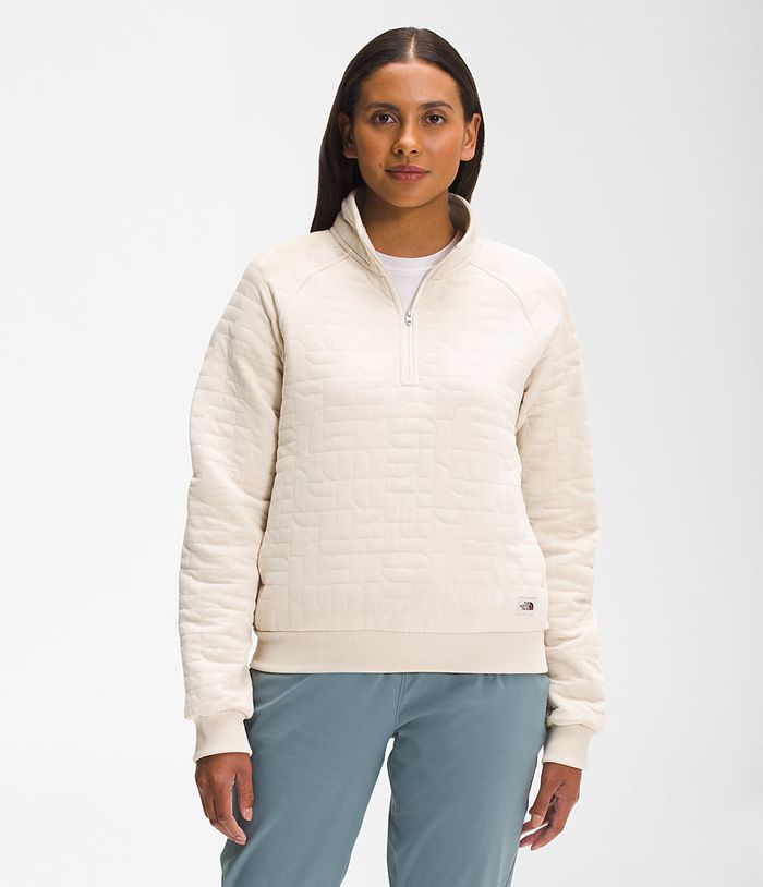 The North Face Pullover Longs Peak Quilted ¼ Zip White - Womens - Thailand EWFXJ-4291